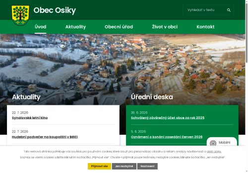Zobrazit webové stránky Obecní úřad Osiky