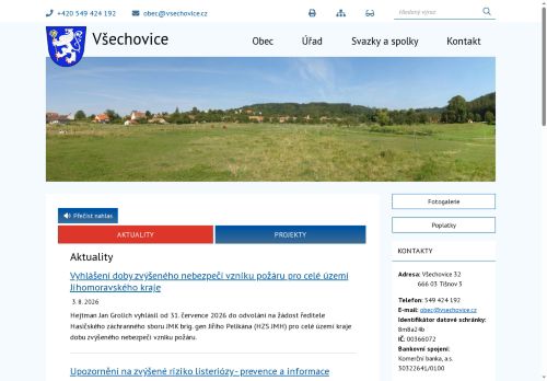 Zobrazit webové stránky Obecní úřad Všechovice