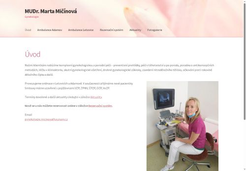 Zobrazit webové stránky Gynekologie - MUDr. Marta Mičínová