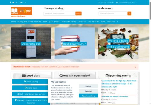 Webové stránky Městská knihovna Znojmo, Znojmo