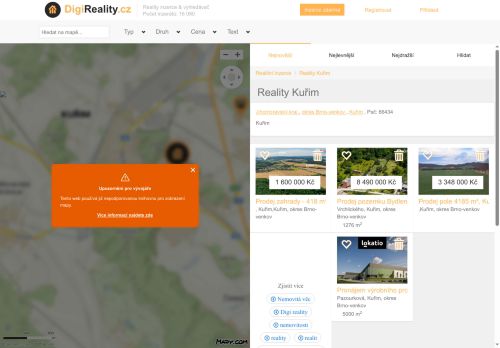 Zobrazit webové stránky Digi reality Kuřim