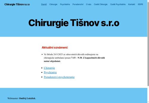 Zobrazit webové stránky Chirurgická ambulance - MUDr. Hynek Verner