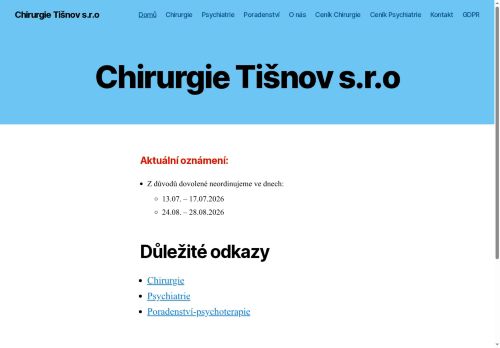 Zobrazit webové stránky Chirurgická ambulance - MUDr. Hynek Verner