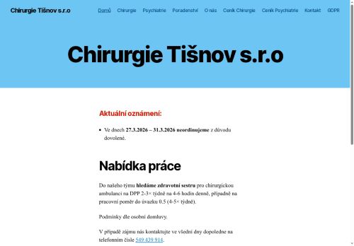 Zobrazit webové stránky Chirurgická ambulance - MUDr. Hynek Verner