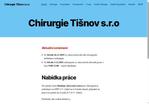 Zobrazit webové stránky Chirurgická ambulance - MUDr. Hynek Verner