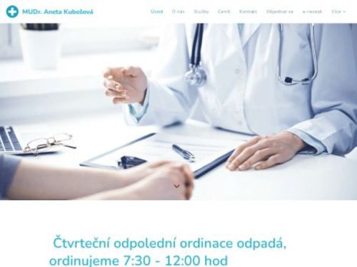 Praktický lékař pro dospělé - MUDr. Aneta Kubešová (Kuderová)