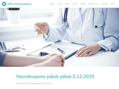 Praktický lékař pro dospělé - MUDr. Aneta Kubešová (Kuderová)