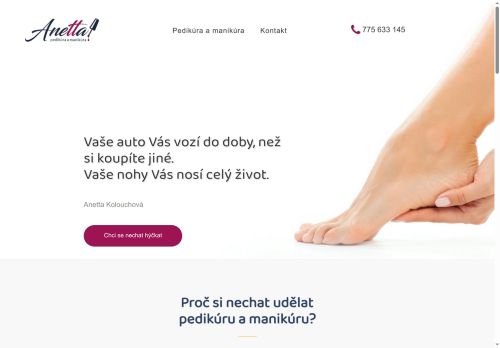 Zobrazit webové stránky Studio Anetta - pedikúra, manikúra
