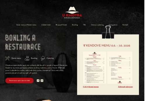 Zobrazit webové stránky Bowling a restaurace U Kmotra