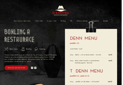 Zobrazit webové stránky Bowling a restaurace U Kmotra