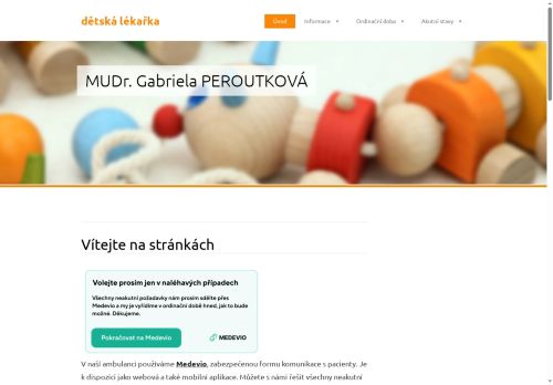 Zobrazit webové stránky Praktický lékař pro děti a dorost - MUDr. Gabriela Peroutková