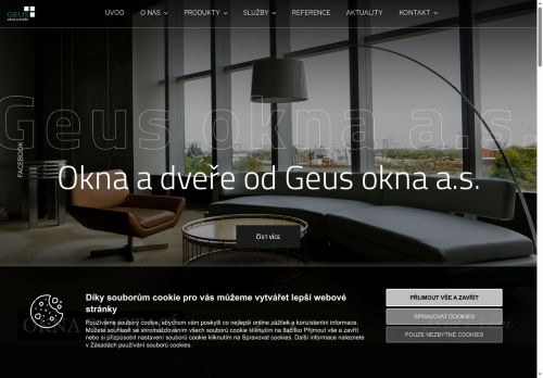 Webové stránky Geus okna a.s., Kralupy nad Vltavou