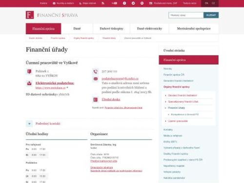 Finanční úřad pro Jihomoravský kraj - Územní pracoviště ve Vyškově