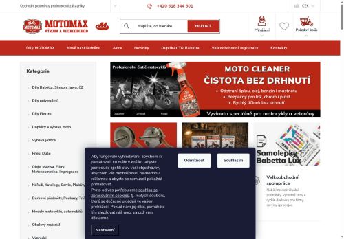 Webové stránky MOTOMAX, s.r.o., Hodonín