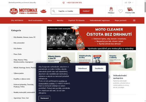 MOTOMAX, s.r.o. nabízí práci na pozici skladník/skladnice v obci Hodonín