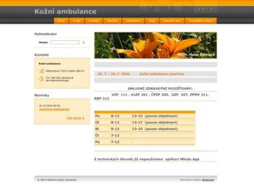 Kožní ambulance - MUDr. Hana Šmírová