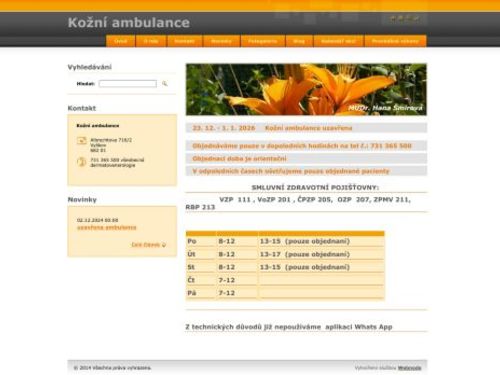 Kožní ambulance - MUDr. Hana Šmírová