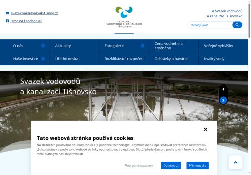 Webové stránky Svazek vodovodů a kanalizací Tišnovsko, Předklášteří