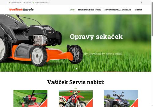 Zobrazit webové stránky Vašíček Servis - opravy a servis zahradní techniky, motocyklů, skútrů a čtyřkolek
