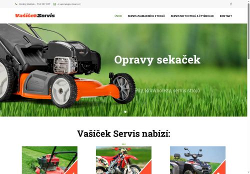 Zobrazit webové stránky Vašíček Servis - opravy a servis zahradní techniky, motocyklů, skútrů a čtyřkolek