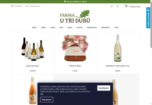 Webové stránky FARMA U TŘÍ DUBŮ s.r.o., Stošíkovice na Louce