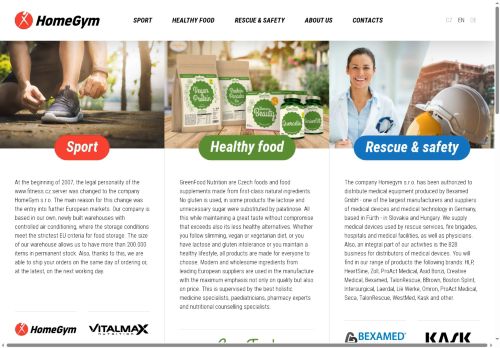 Webové stránky HomeGym s.r.o., Břeclav