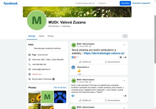 Zobrazit webové stránky Kožní ambulance - MUDr. Zuzana Valová