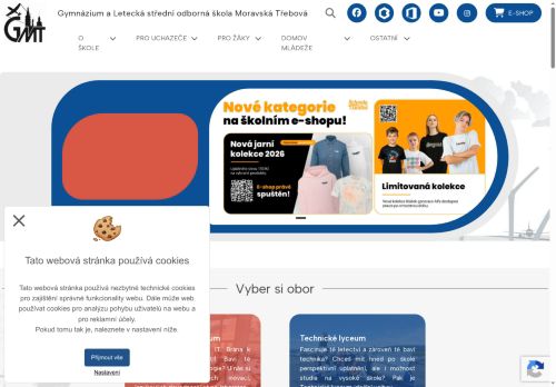 Webové stránky Gymnázium a Letecká střední odborná škola Moravská Třebová, Moravská Třebová