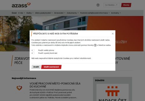 Webové stránky Poličská nemocnice, s.r.o., Polička