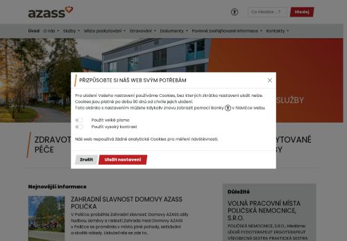 Webové stránky Svazek obcí AZASS, Polička