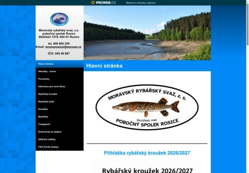 Zobrazit webové stránky Moravský rybářský svaz, pobočný spolek Rosice