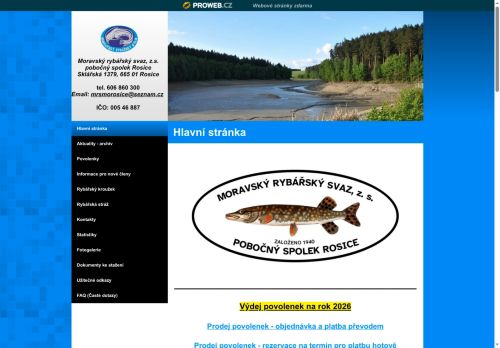 Zobrazit webové stránky Moravský rybářský svaz, pobočný spolek Rosice