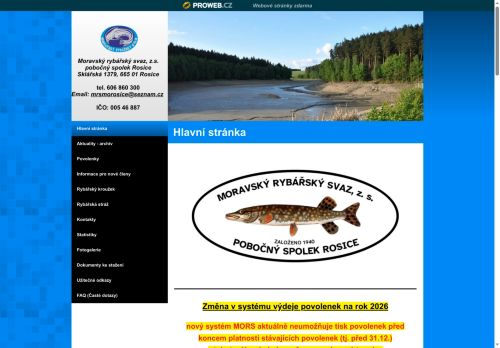 Zobrazit webové stránky Moravský rybářský svaz, pobočný spolek Rosice
