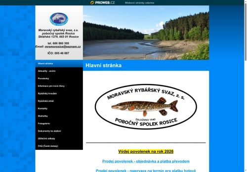 Zobrazit webové stránky Moravský rybářský svaz, pobočný spolek Rosice
