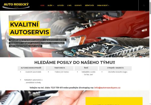 Webové stránky Auto Rosecký s.r.o., Sázava