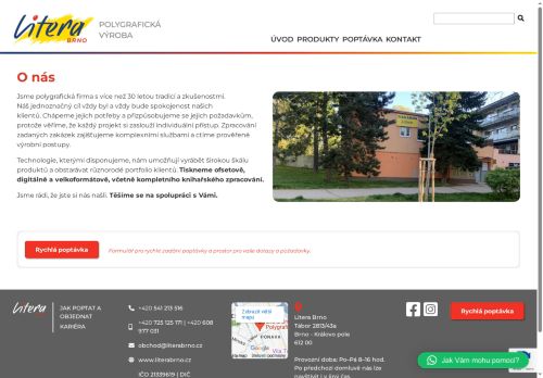 Webové stránky LITERA BRNO s.r.o., Brno