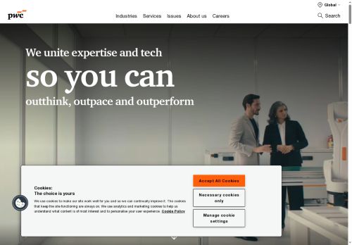 Webové stránky PricewaterhouseCoopers Česká republika, s.r.o., Praha