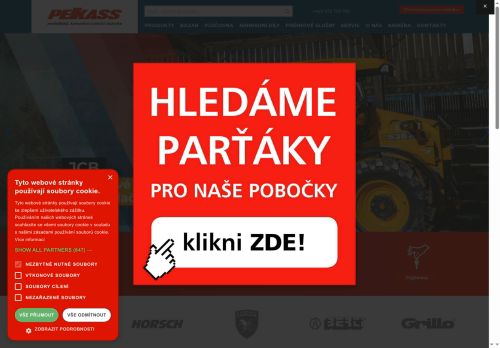 Webové stránky PEKASS a.s., Milovice