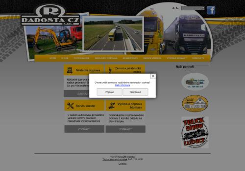 Webové stránky RADOSTA CZ s.r.o., Třeboň