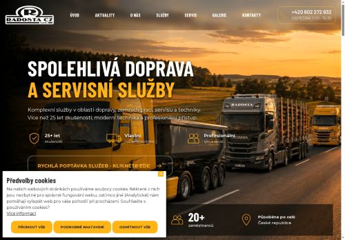 Webové stránky RADOSTA CZ s.r.o., Třeboň