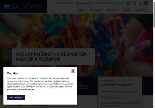 Webové stránky Základní škola a Mateřská škola Blansko, Salmova 17, Blansko
