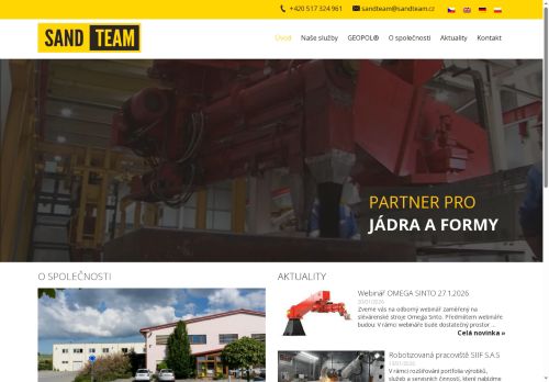 SAND TEAM, spol. s r.o. nabízí práci na pozici Realizační technolog (m/ž) v obci Holubice