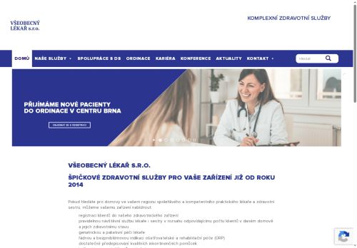 Webové stránky Všeobecný lékař Posázaví s.r.o., Vrchotovy Janovice