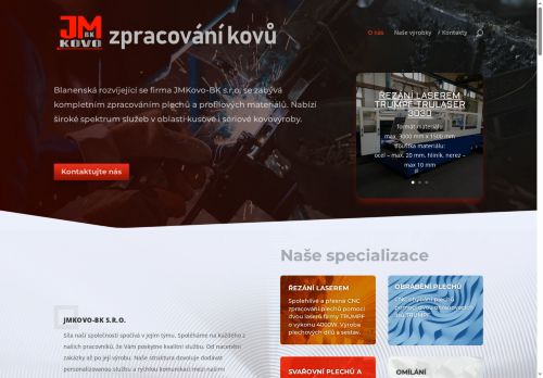 Webové stránky JMKovo-BK s.r.o., Blansko