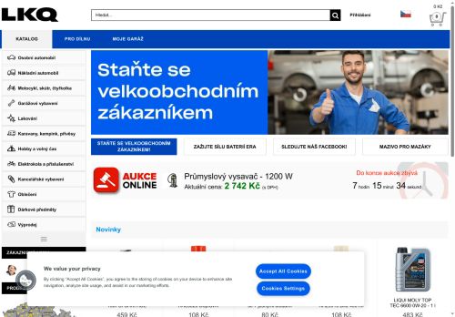 Webové stránky LKQ CZ s.r.o., Kunice