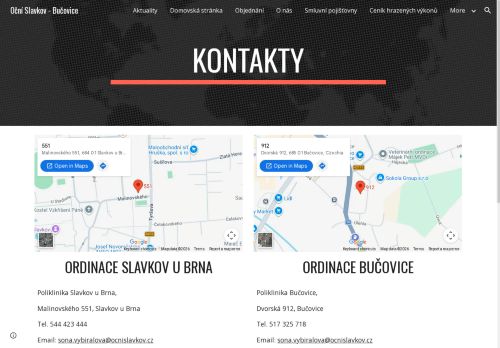 Zobrazit webové stránky Oční ambulance MUDr. Soňa Vybíralová