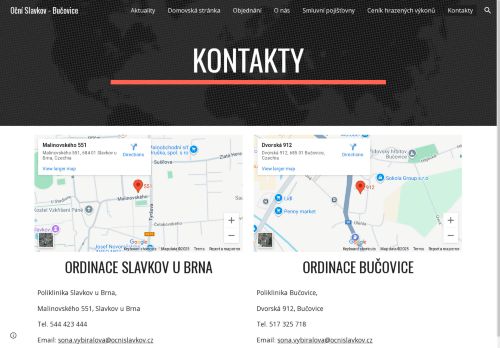 Zobrazit webové stránky Oční ambulance MUDr. Soňa Vybíralová