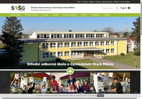 Webové stránky Střední odborná škola a Gymnázium Staré Město, Uherské Hradiště