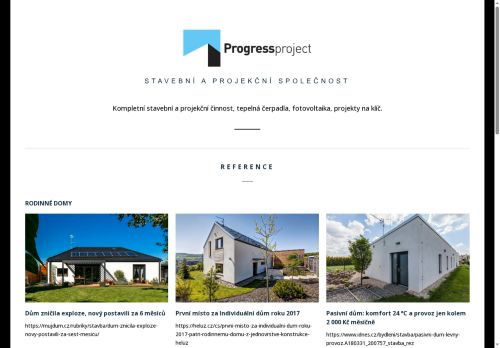 Webové stránky Progress project s.r.o., Prostějov
