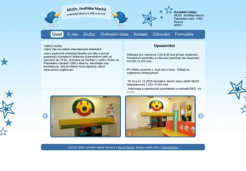 Zobrazit webové stránky Praktický lékař pro děti a dorost - MUDr. Jindřiška Macků